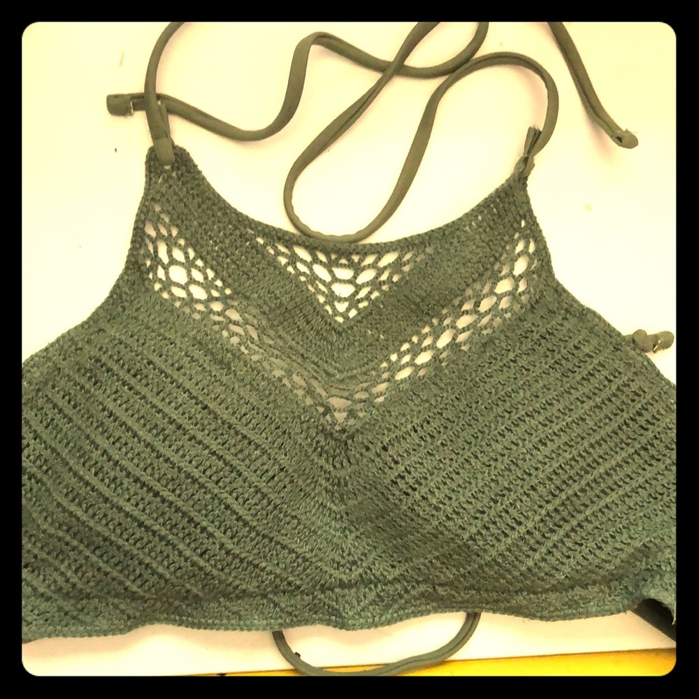 Green bathing suit top